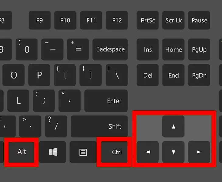 Phím tắt Ctrl Alt mũi tên giúp sửa màn hình máy tính bị xoay ngang nhanh chóng
