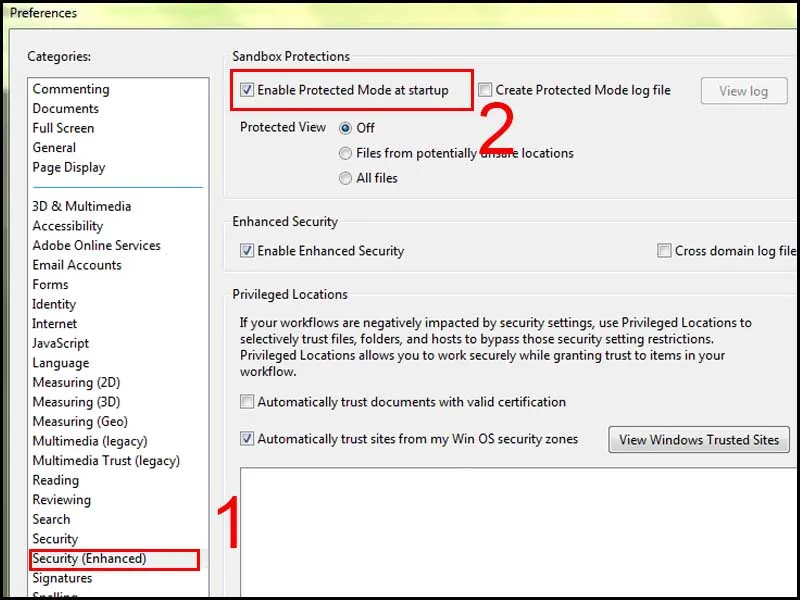 Tắt Protected Mode at startup để xử lí máy không mở được pdf