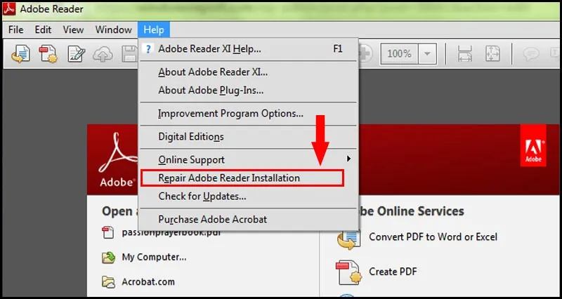 Sửa chữa cài đặt phần mềm Adobe Reader để xử lí máy không mở được pdf