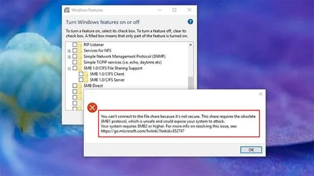 Lỗi kết nối SMB1 có thể ảnh hưởng đến chế độ chờ của máy photocopy Toshiba 723