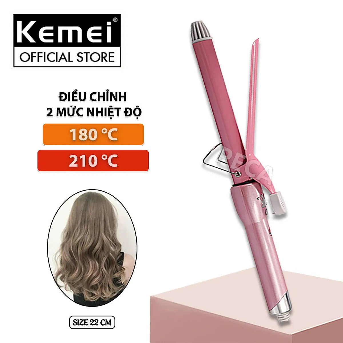 Máy uốn tóc Kemei KM-219 giữ nếp tuyệt vời cho mái tóc sang trọng