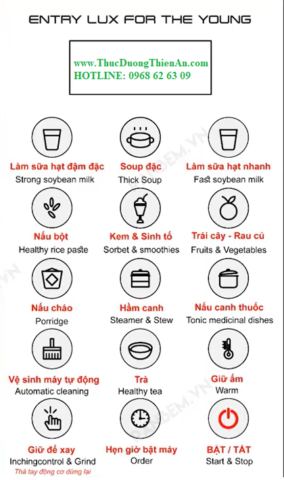 Bảng điều khiển chức năng cảm ứng trên máy làm sữa hạt đa năng Ranbem 769S