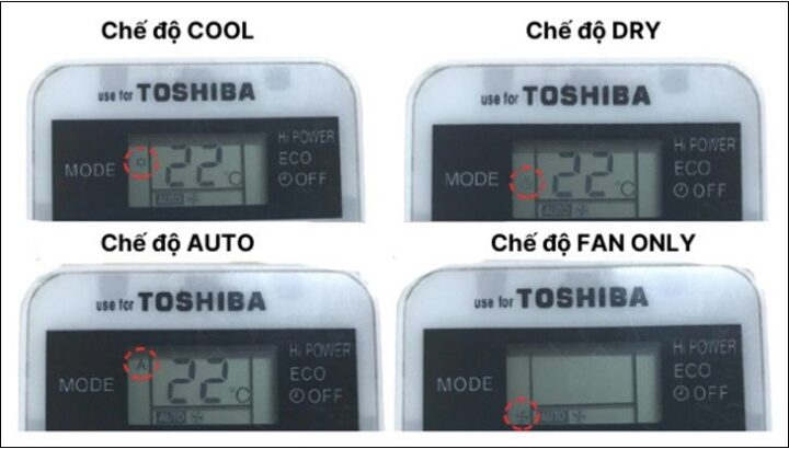 Cách bật các chế độ máy lạnh Toshiba