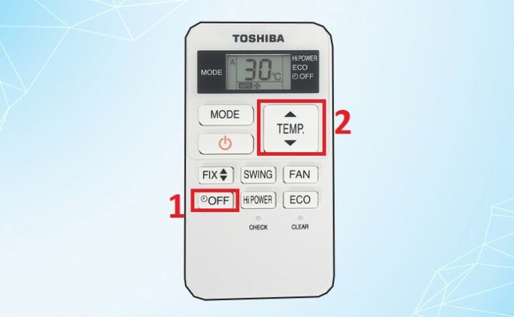 Cài đặt hẹn giờ tắt máy lạnh Toshiba