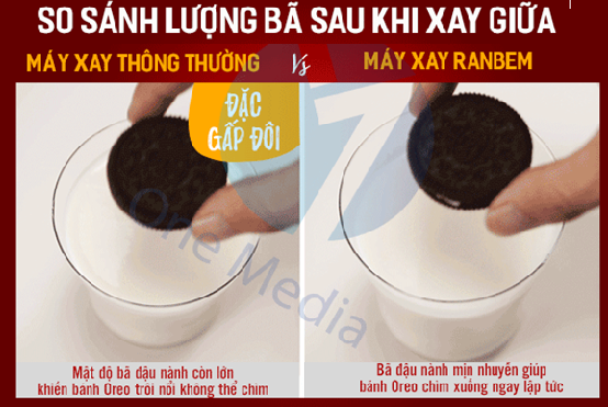 So sánh độ mịn của sữa hạt làm từ máy Ranbem 769S và máy thông thường