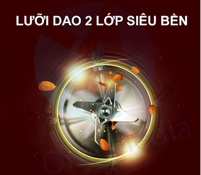 Lưỡi dao 6 cánh sắc bén bằng thép không gỉ của máy Ranbem 769S