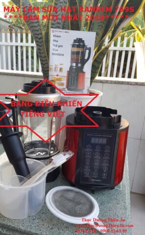 Máy làm sữa hạt Ranbem 769S đa năng với thiết kế hiện đại và bảng điều khiển trực quan