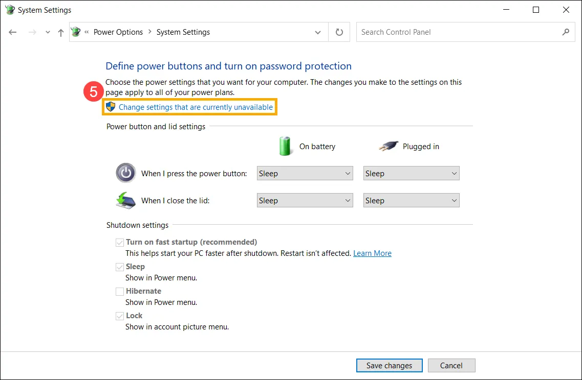 Truy Cập Cài Đặt Hiện Không Khả Dụng Để Kích Hoạt Chế Độ Ngủ Đông Trong Windows 10 Của Máy Tính Asus