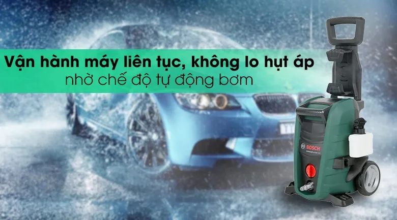Máy rửa xe Bosch Universal Aquatak 125 với công suất 1500W, thiết kế bền bỉ, mang lại hiệu suất vận hành ổn định và đáng tin cậy cho người dùng.
