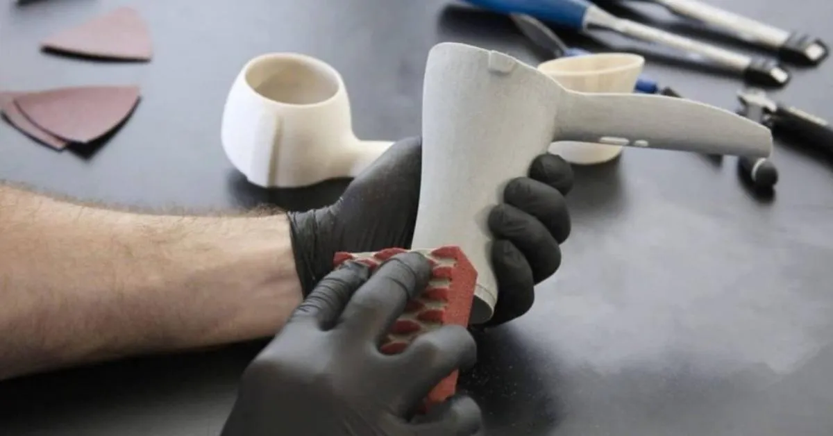 Sản phẩm in 3D đang được xử lý hậu kỳ, hoàn thiện chất lượng sau cách sử dụng máy in 3d.