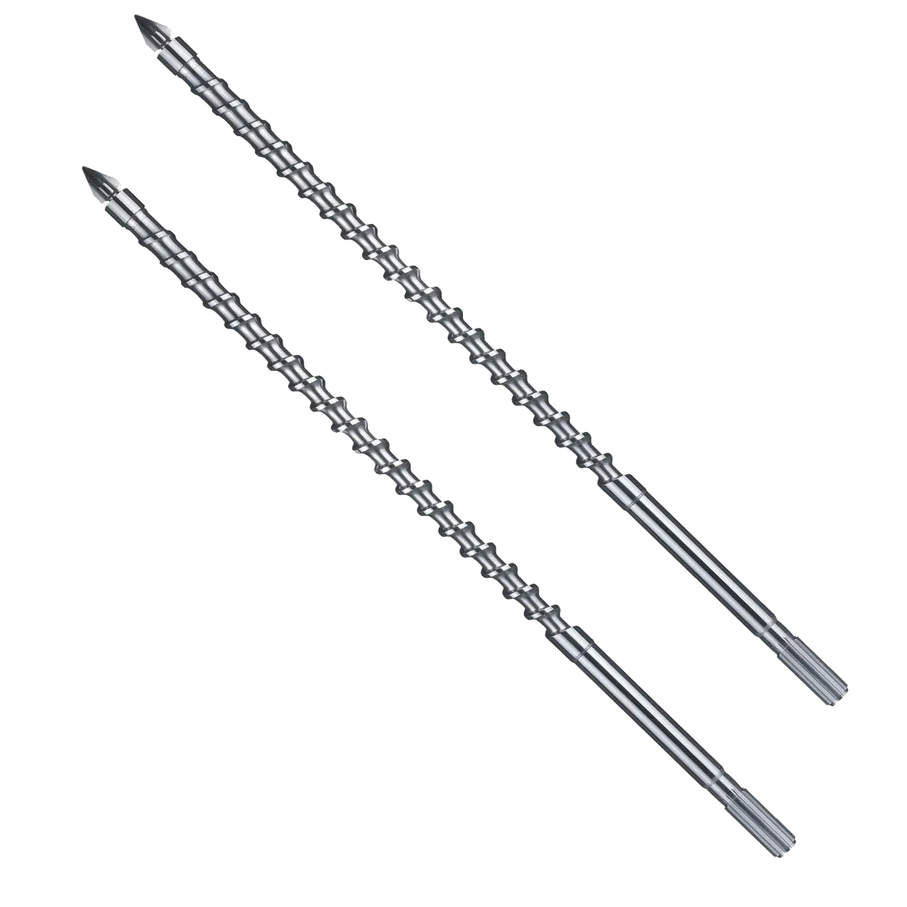 Sơ đồ cấu tạo trục vít máy ép nhựa loại thông dụng với ba vùng chức năng chính.