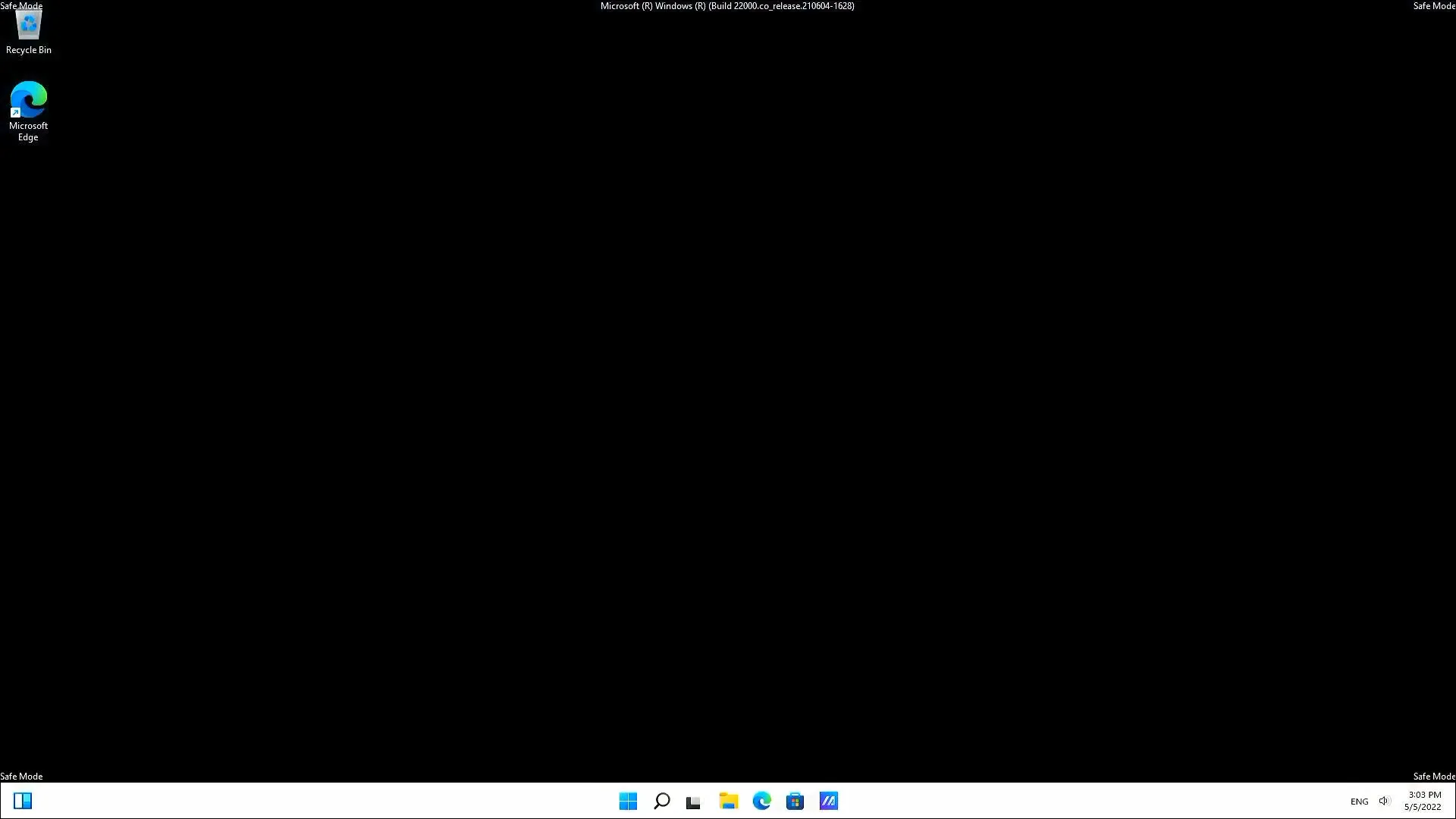 Dòng chữ Safe Mode hiển thị ở các góc màn hình xác nhận máy Asus đang ở chế độ an toàn
