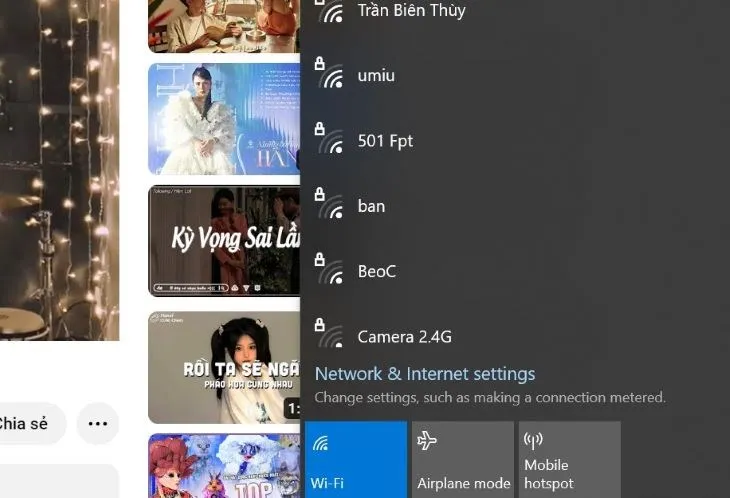 Chế độ máy bay trên máy tính ảnh hưởng đến kết nối WiFi