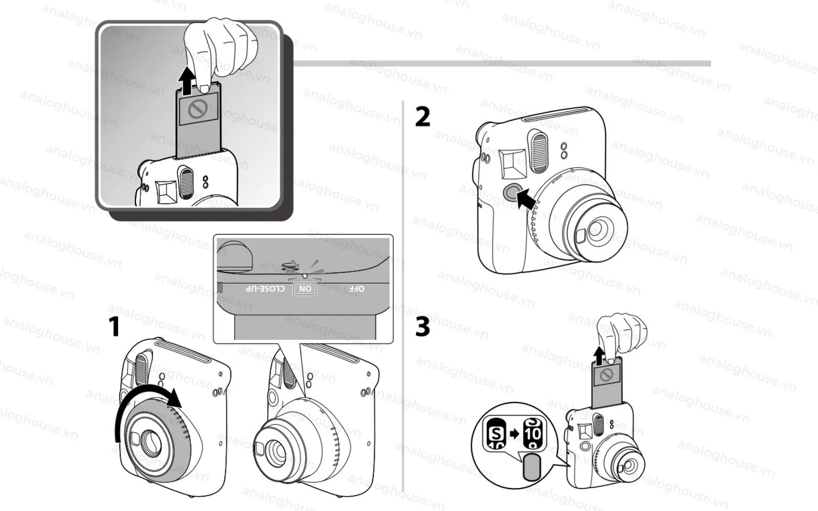 Instax Mini 12 màu xanh tím, một chiếc máy in ảnh mini đang được sử dụng để in ảnh tức thì.