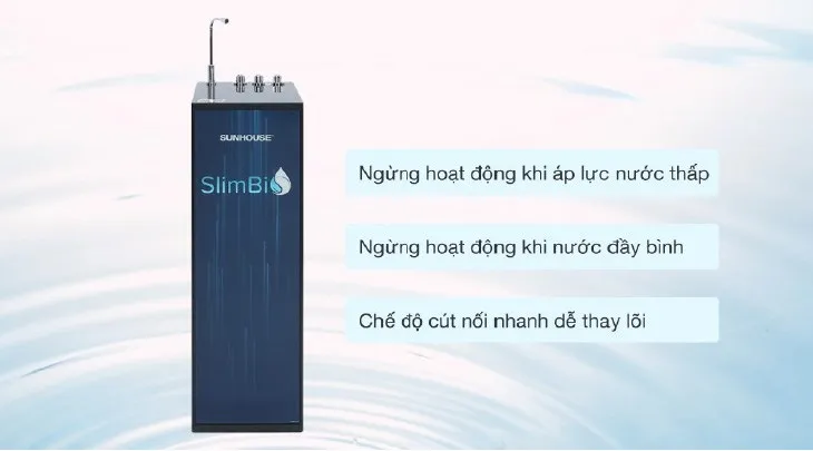 Máy lọc nước RO nóng nguội lạnh Sunhouse SHA76213CK 10 lõi hoạt động hiệu quả nhất ở mức điện áp 220V