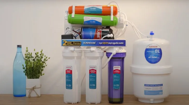 Máy lọc nước RO không vỏ Sunhouse SHA8878KV 8 lõi cho khả năng lọc sạch lên đến 99,9%