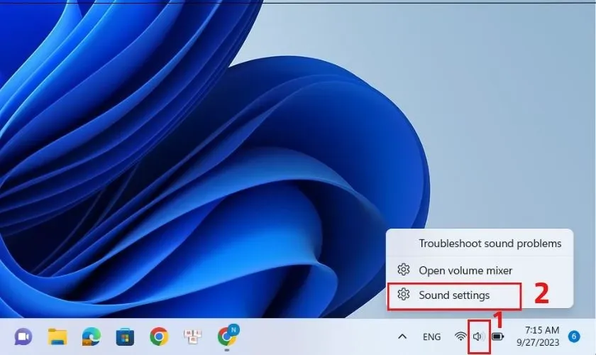 Cắm tai nghe vào máy tính nhưng vẫn nghe loa ngoài trên Win 11