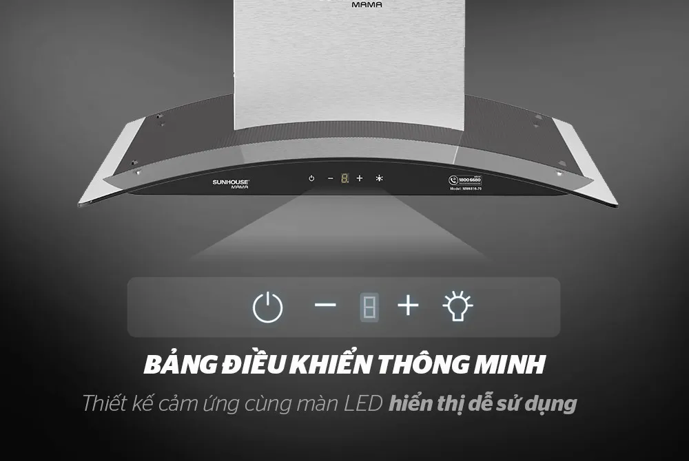 Bảng Điều Khiển Thông Minh Giúp Lựa Chọn Chế Độ Hút Phù Hợp cho máy hút mùi bếp