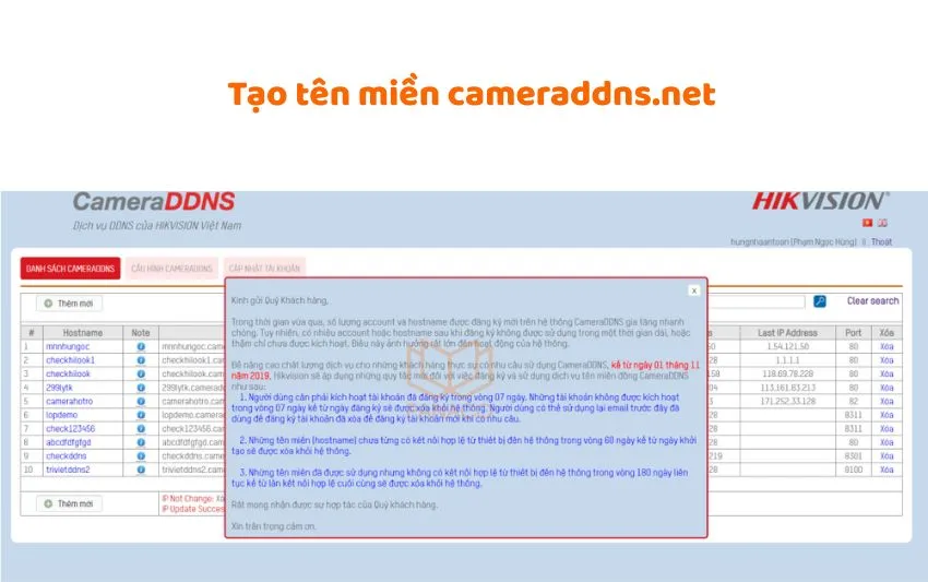 Lưu ý quan trọng khi cài đặt tên miền DDNS