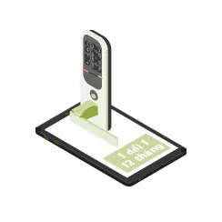 Biểu tượng huy hiệu bảo hành 12 tháng, thể hiện cam kết chất lượng sản phẩm