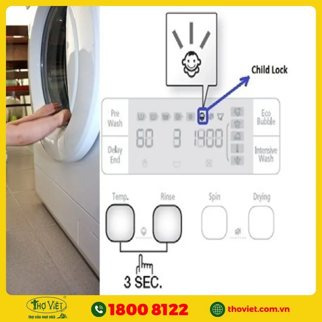 Nhận Diện Và Vô Hiệu Hóa Chế Độ Khóa Trẻ Em Để Mở Máy Giặt