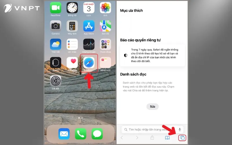 Nhấn vào biểu tượng xem tab ở góc dưới bên phải màn hình để bật tab ẩn danh, quản lý hiệu quả các phiên duyệt riêng tư