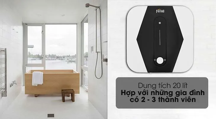 Bình nước nóng gián tiếp Ferroli 20 lít MIDO SQ phù hợp gia đình nhỏ