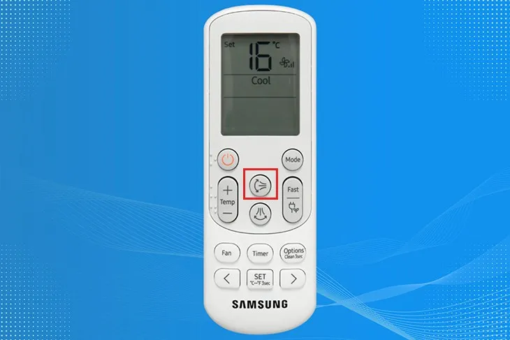Điều chỉnh hướng gió hiệu quả với nút Swing trên remote máy lạnh Samsung