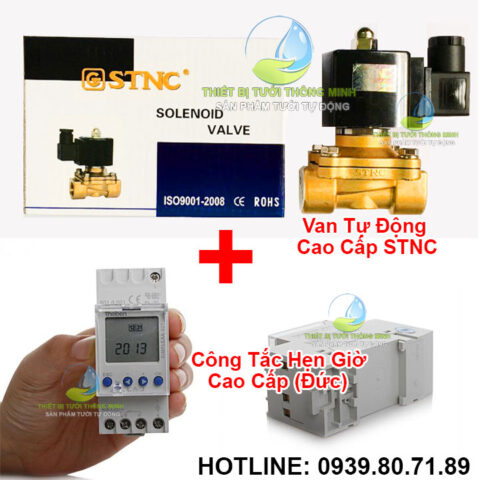 Bộ điều khiển hẹn giờ tưới tự động dùng điện cho vườn rau