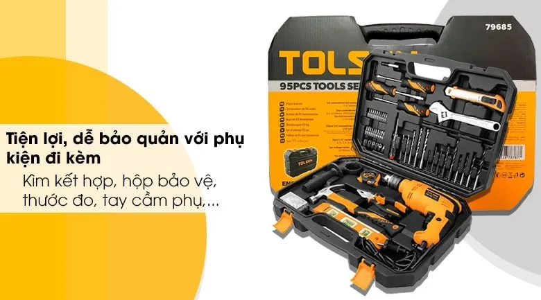 Máy khoan động lực điện Tolsen 79685 710W bảo quản tiện lợi bằng hộp giữ cứng cáp