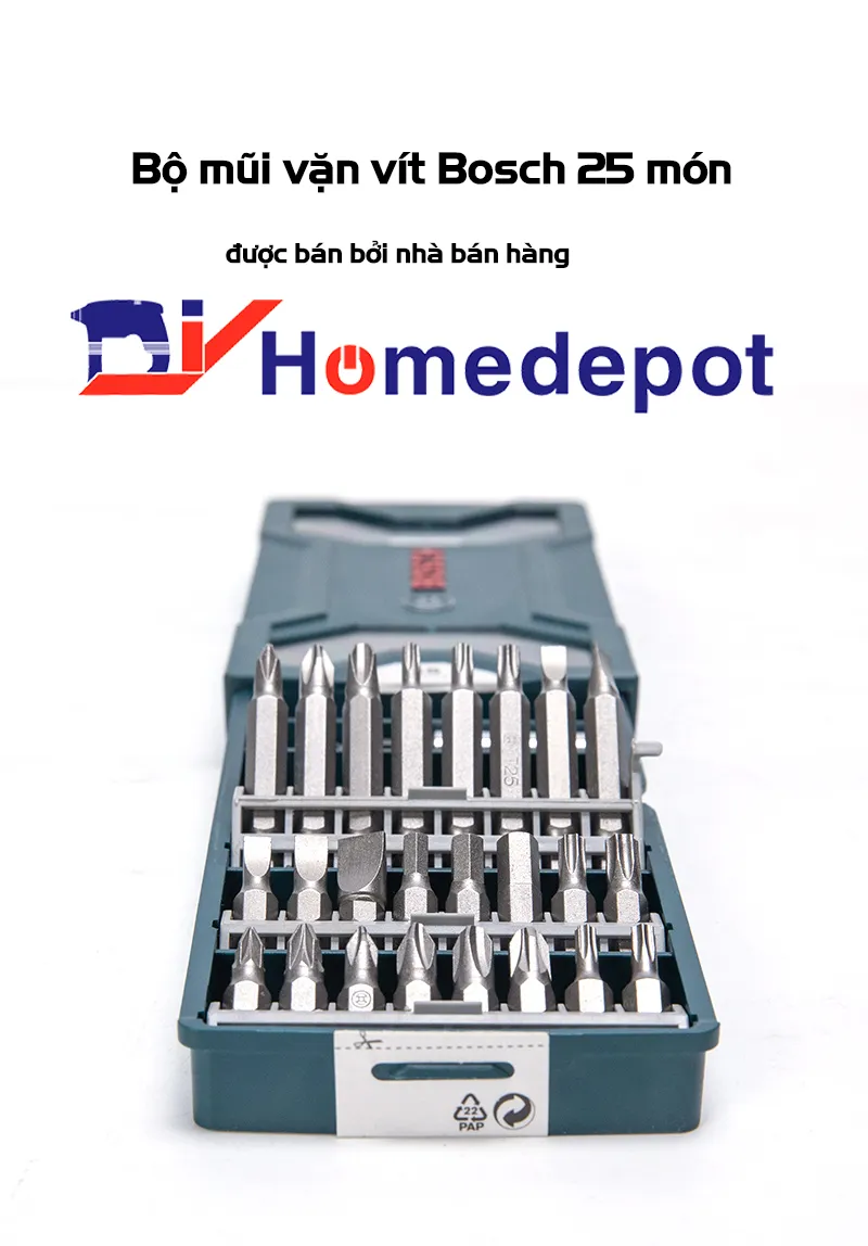Bộ mũi vặn vít Bosch 25 món 2607017400