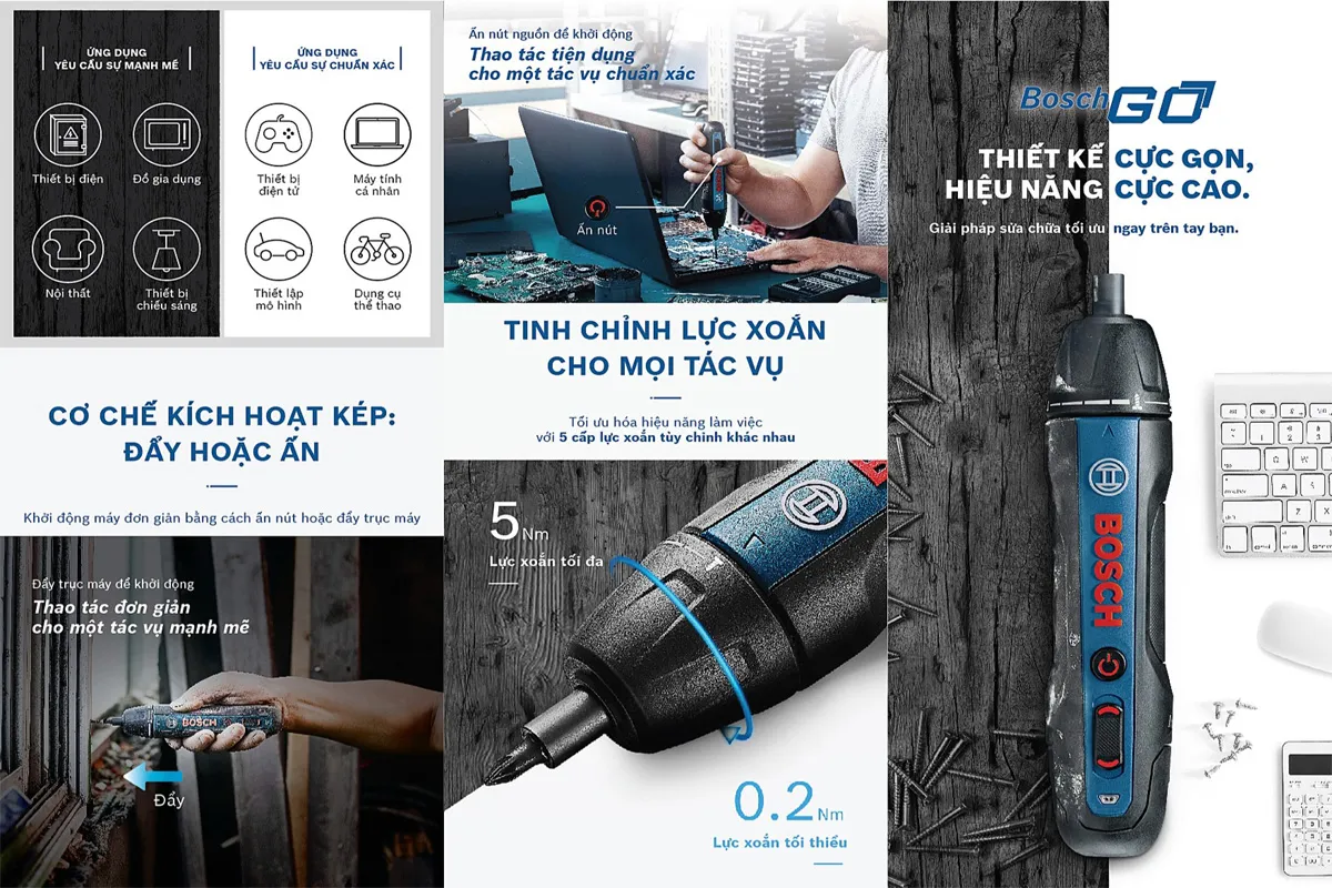 Tính ứng dụng thực tế cao của dòng máy bắt vít Bosch Go Gen 2 với hiệu năng ổn định.