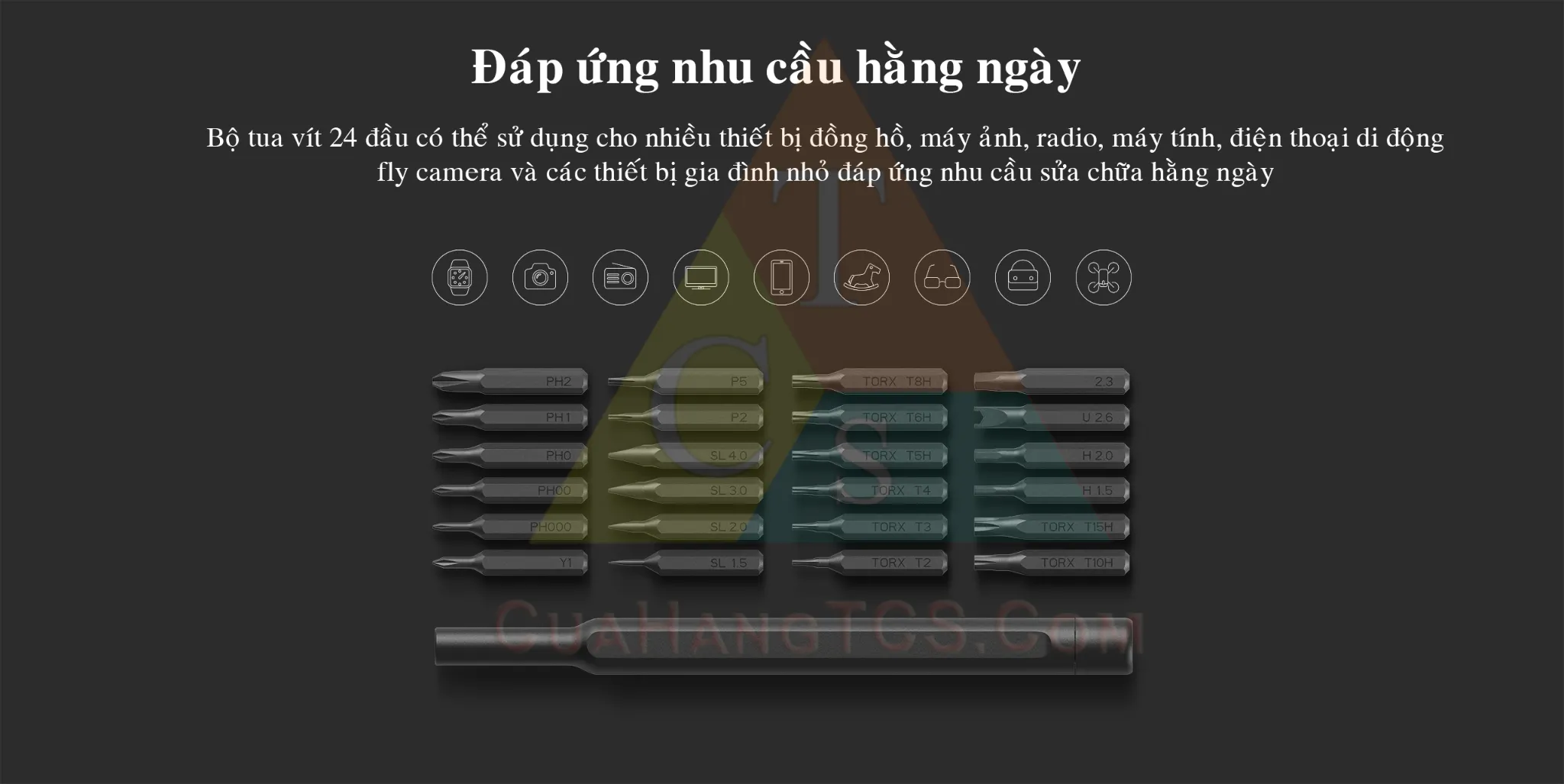 Thanh cầm tua vít đa năng xiaomi mijia wiha và các đầu vít nhỏ