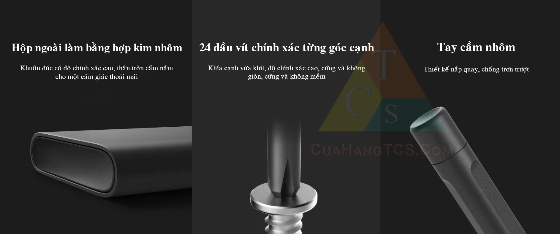 Chi tiết các đầu vít đa năng xiaomi mijia wiha với ký hiệu rõ ràng
