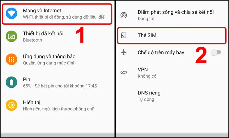 Truy cập Mạng và Internet để thiết lập cách sử dụng máy 2 sim trên Xiaomi