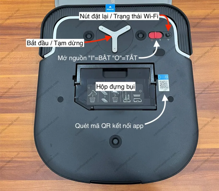Tổng quan các bộ phận và chức năng trên máy hút bụi thông minh Ecovacs X2 OMNI