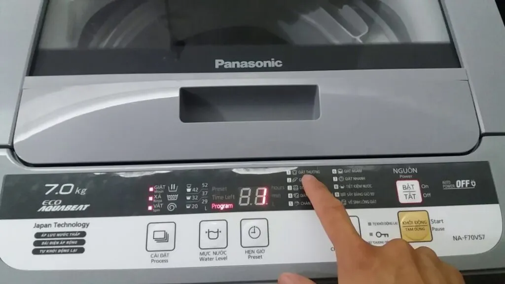 Các chế độ giặt của máy giặt Panasonic 7kg cửa trên