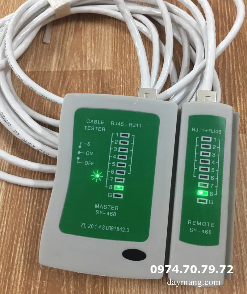 Sử dụng thiết bị kiểm tra dây mạng để xác nhận thứ tự lắp dây mạng chính xác