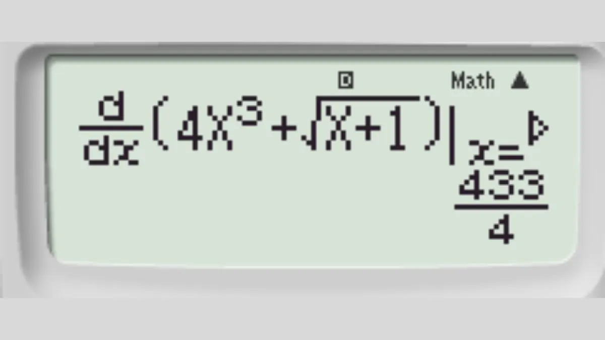 Các bước tính đạo hàm cấp 2 trên máy tính Casio, hiển thị kết quả trung gian