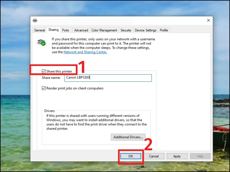 Chia sẻ máy in Canon qua mạng LAN để nhiều người có thể sử dụng
