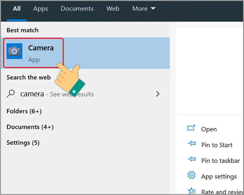 Mở Camera trên Windows 10