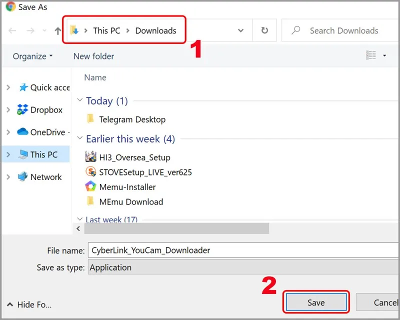 Chọn thư mục lưu file cài đặt