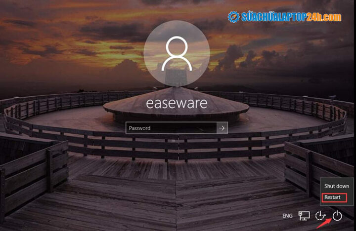 Nhấn chọn Restart như trên hình