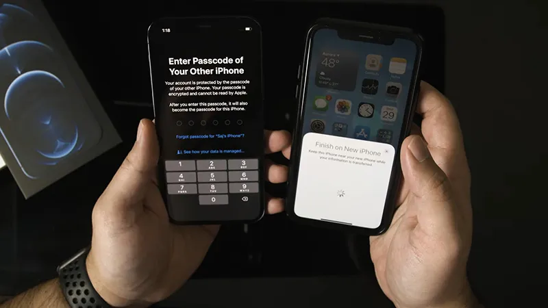 Hãy nhập mật khẩu iPhone cũ trên chiếc iPhone mới