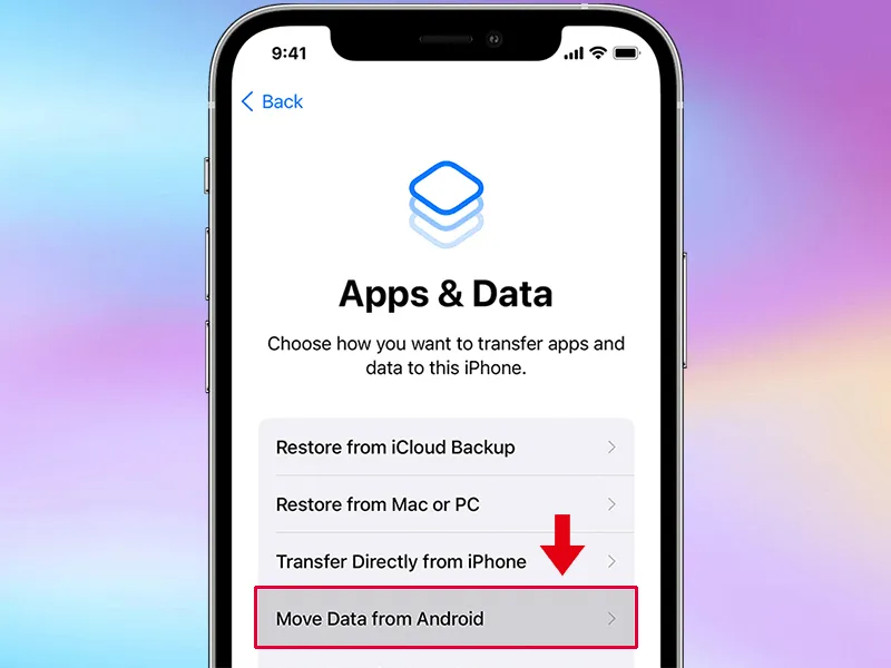 Bạn hãy chọn mục Chuyển dữ liệu từ Android