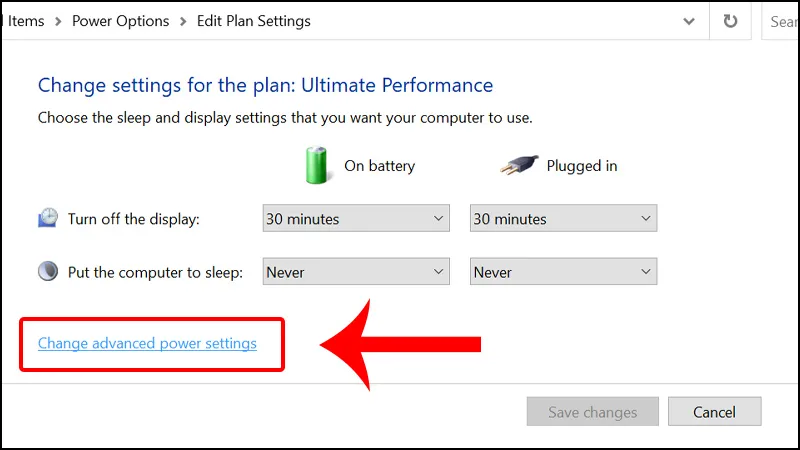 Truy cập cài đặt nguồn nâng cao để tinh chỉnh màn hình khóa