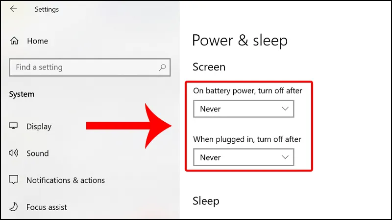 Chọn Never để màn hình không bao giờ tự khóa