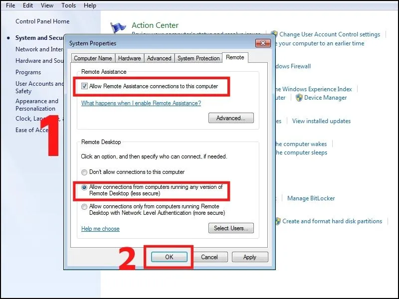 Cài đặt truy cập người dùng từ xa để phân quyền chi tiết