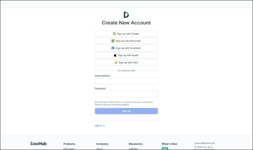 Đăng nhập Dochub để bắt đầu quá trình chỉnh sửa file PDF trực tuyến