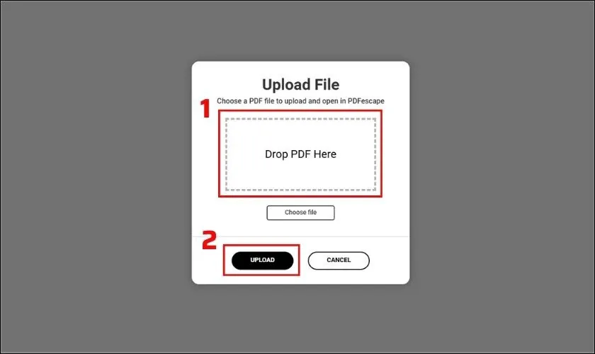 Giao diện chỉnh sửa của PDFescape cho phép thêm văn bản và hình ảnh vào tài liệu PDF